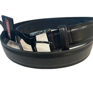 NWT Dickies Men’s Size 42/105 Black Genuine Leather Work Belt Casual Moto Buckle